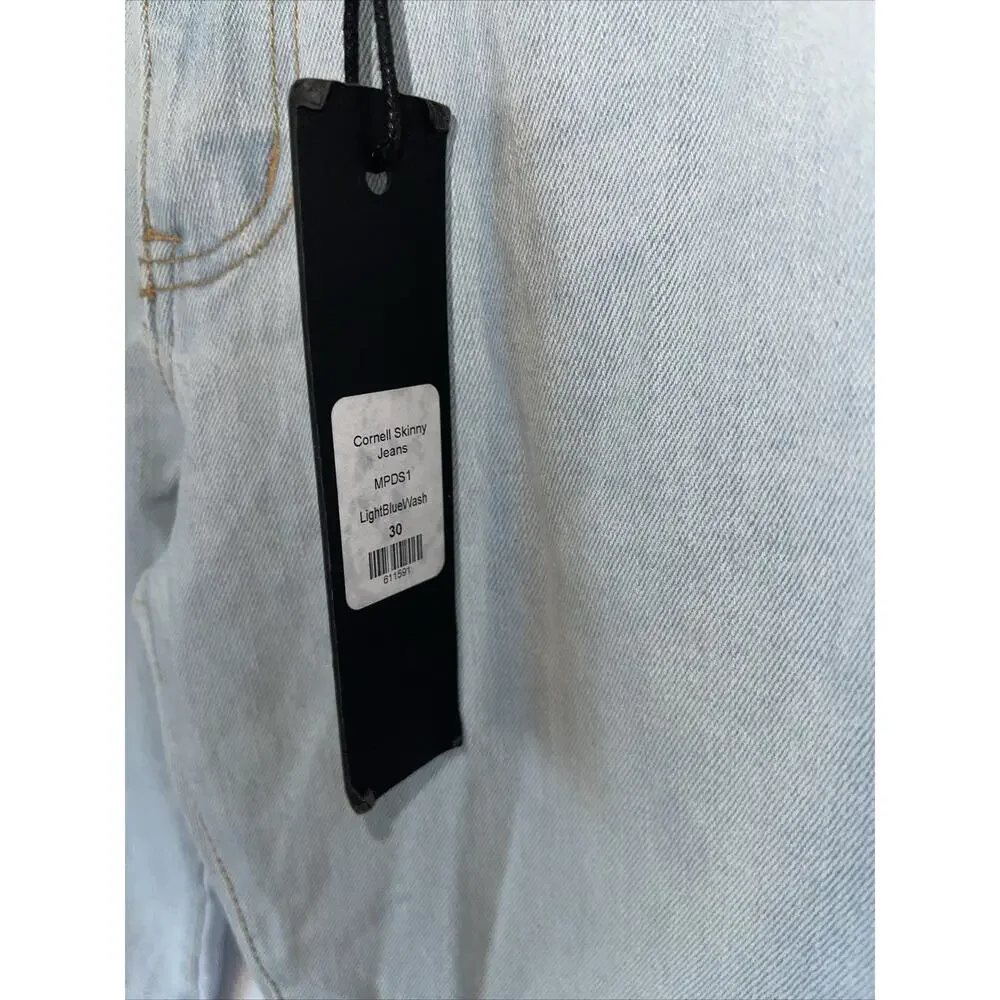 NEW Fashion Nova Mens ‘Cornell’ Light Wash Skinny Jean 29” Inseam Size 30
